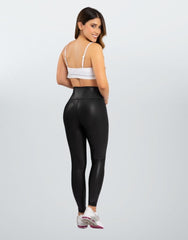 Leggings Básico Efecto Cuero Metalizado Negro