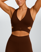 Top Cross Back Nylon - Café