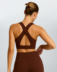 Top Cross Back Nylon - Café