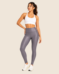 Leggings Básico Metalizado Gris Plomo