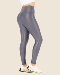 Leggings Básico Metalizado Gris Plomo