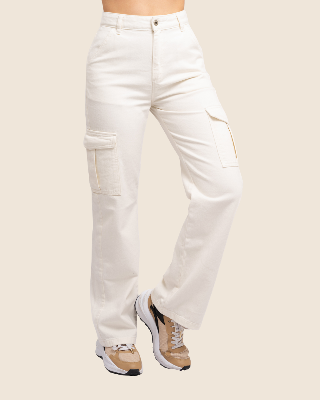 Jean Cargo Marfil Natural