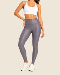 Leggings Básico Metalizado Gris Plomo