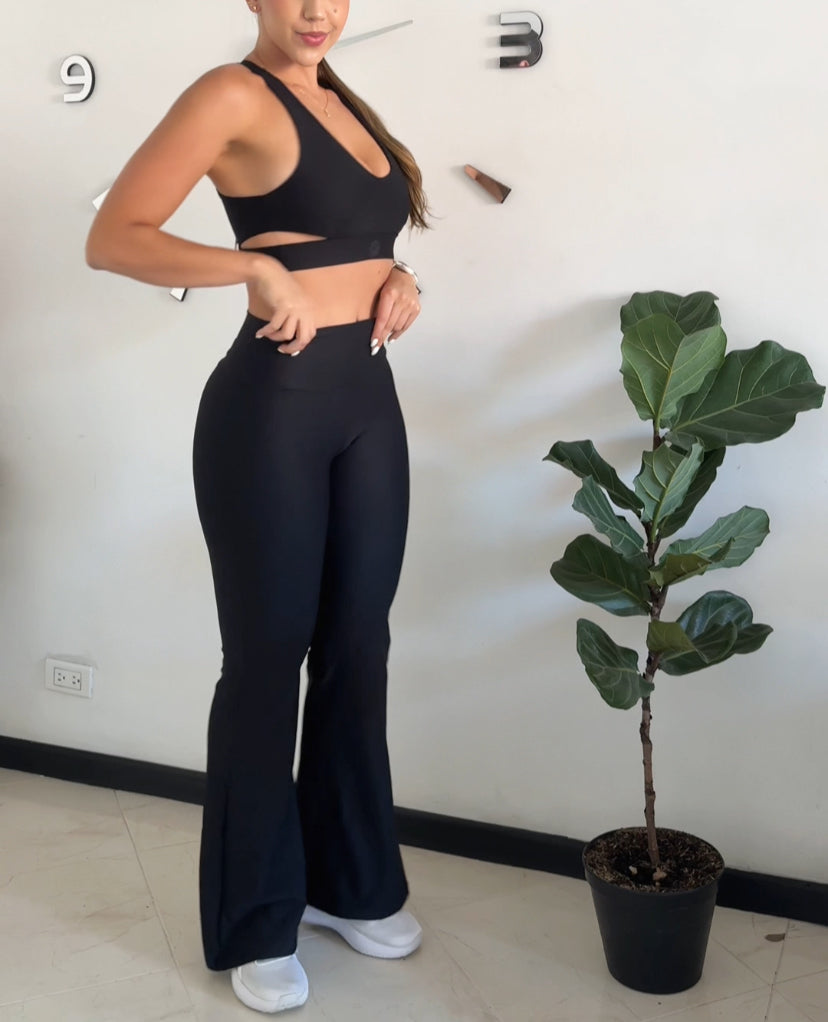Leggings Bota Campana Negro en Nylon